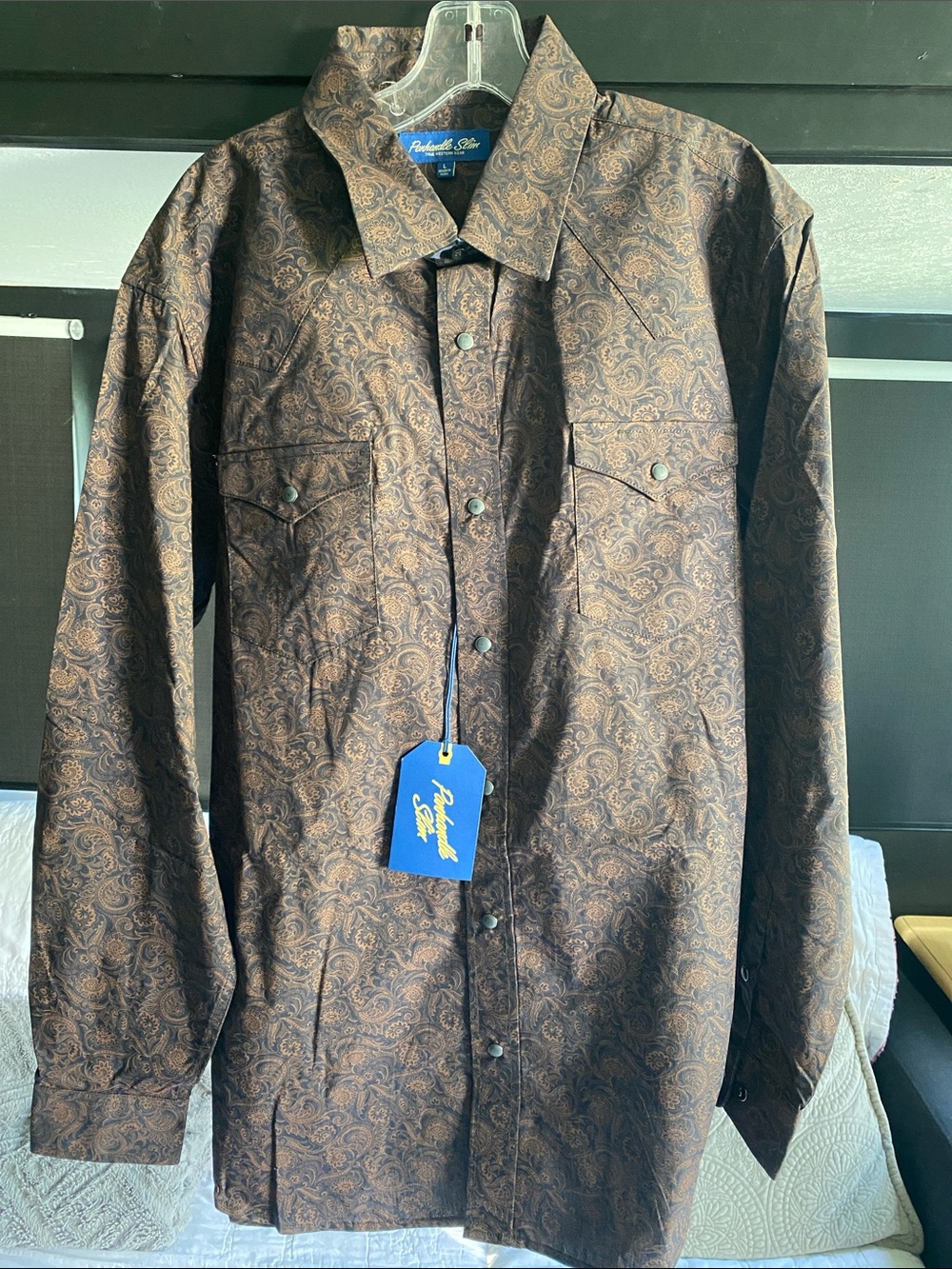 Panhandle Slim Brown Paisley Long Sleeve Shirt